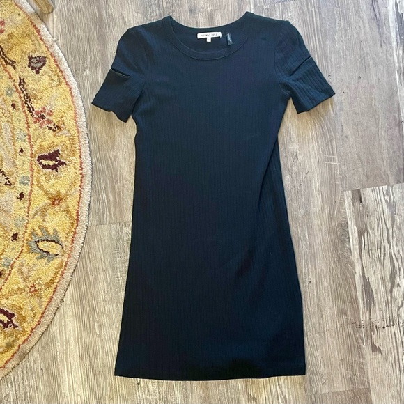 Helmut Lang Ribbed Cutout Mini Dress in Black Size Small - Picture 13 of 15